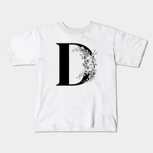 D alphabet Botanical cherry blossom sakura flowers Kids T-Shirt